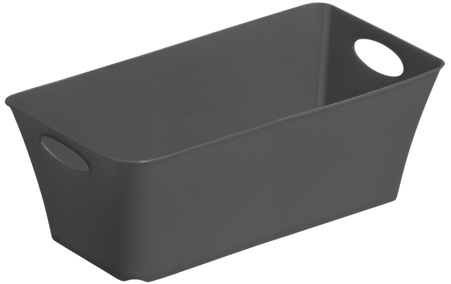 Rotho Aufbewahrungsbox Living – Kunststoff, Anthrazit, 13,4 × 9 × 25,2 cm