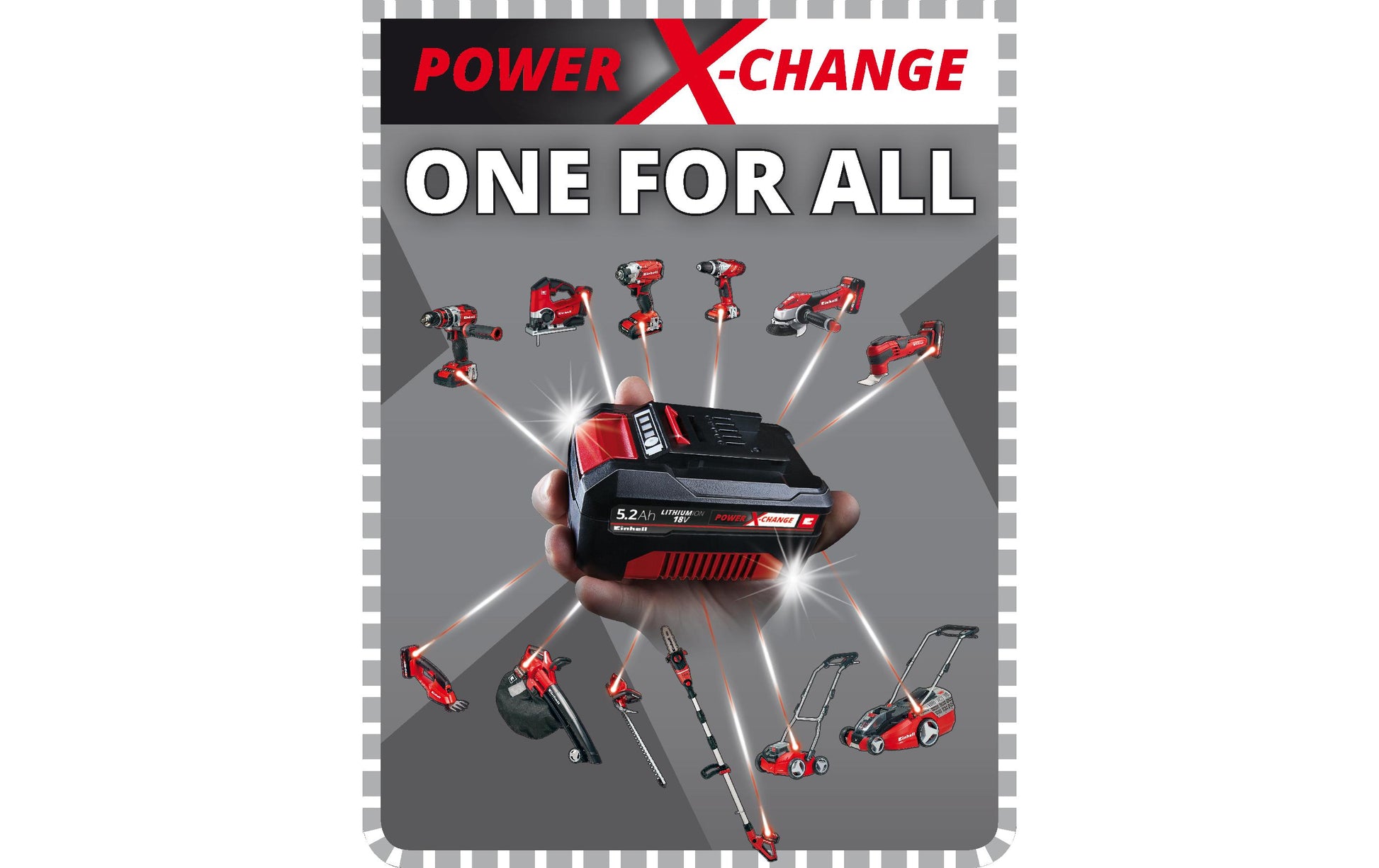 Einhell Arbeitsleuchte TC-CL 18/1800 Li – 1800 lm, 18 V Akku, IPX3, dimmbar – Rot