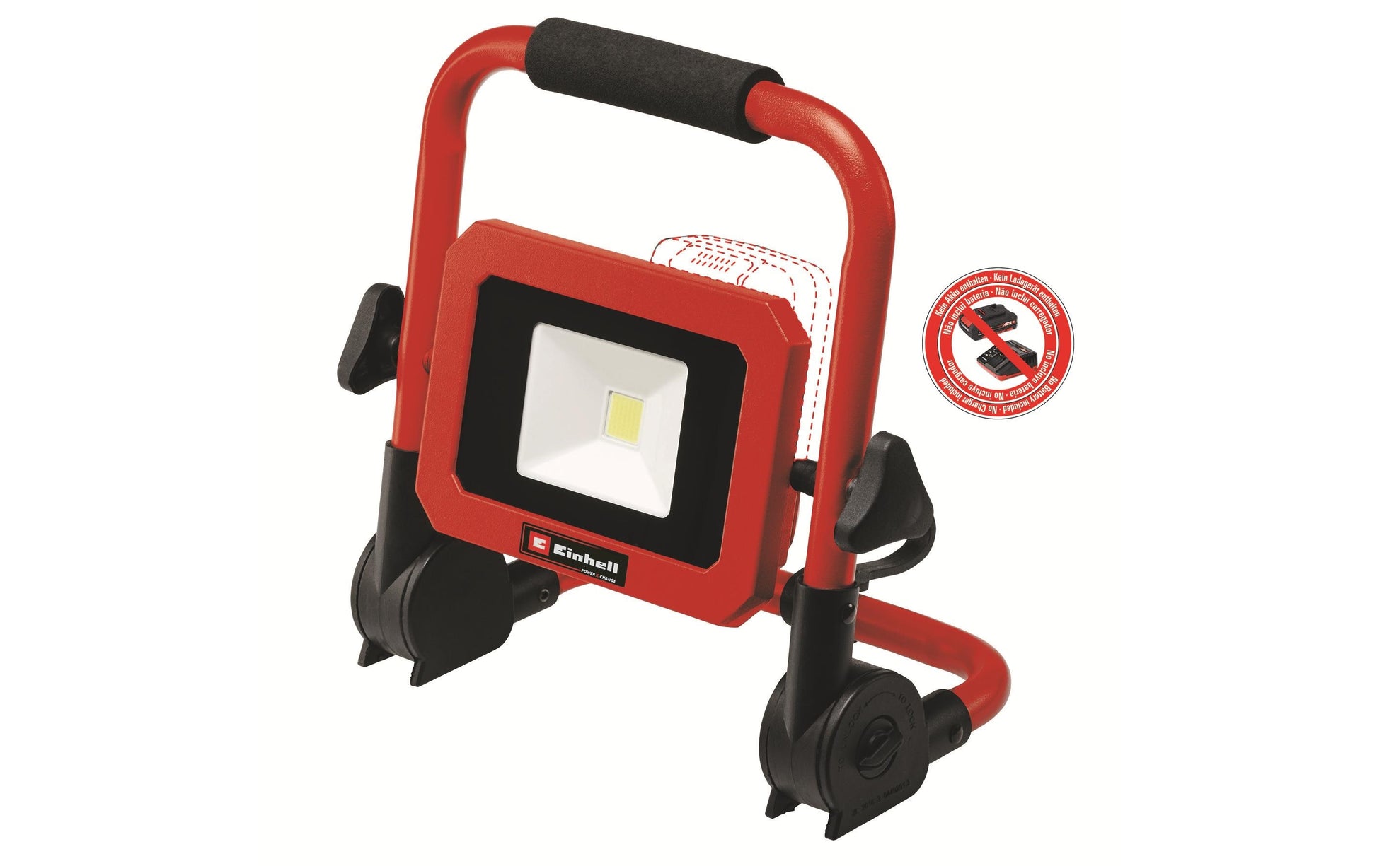 Einhell Arbeitsleuchte TC-CL 18/1800 Li – 1800 lm, 18 V Akku, IPX3, dimmbar – Rot