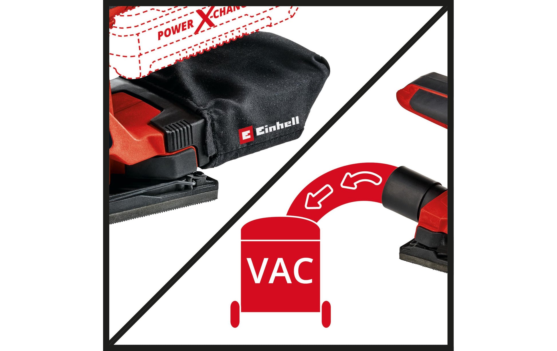 Einhell TC-OS18/187 Akku-Schwingschleifer – Micro-Klettverschluss – Solo – Power X-Change