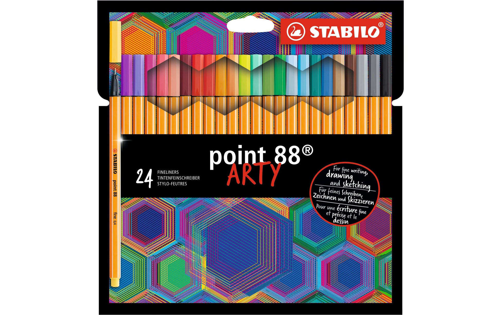 STABILO point 88 ARTY Fineliner – 24 Stk., 0,4 mm, sortiert, Cap-Off