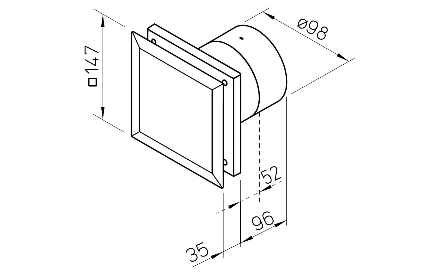 Helios Ventilatoren Helios Ventilator MiniVent M1 – 9,8 cm, 9 W, 90 m³/h, 2 Stufen, 25 dB, IP45, 230 V, Weiss