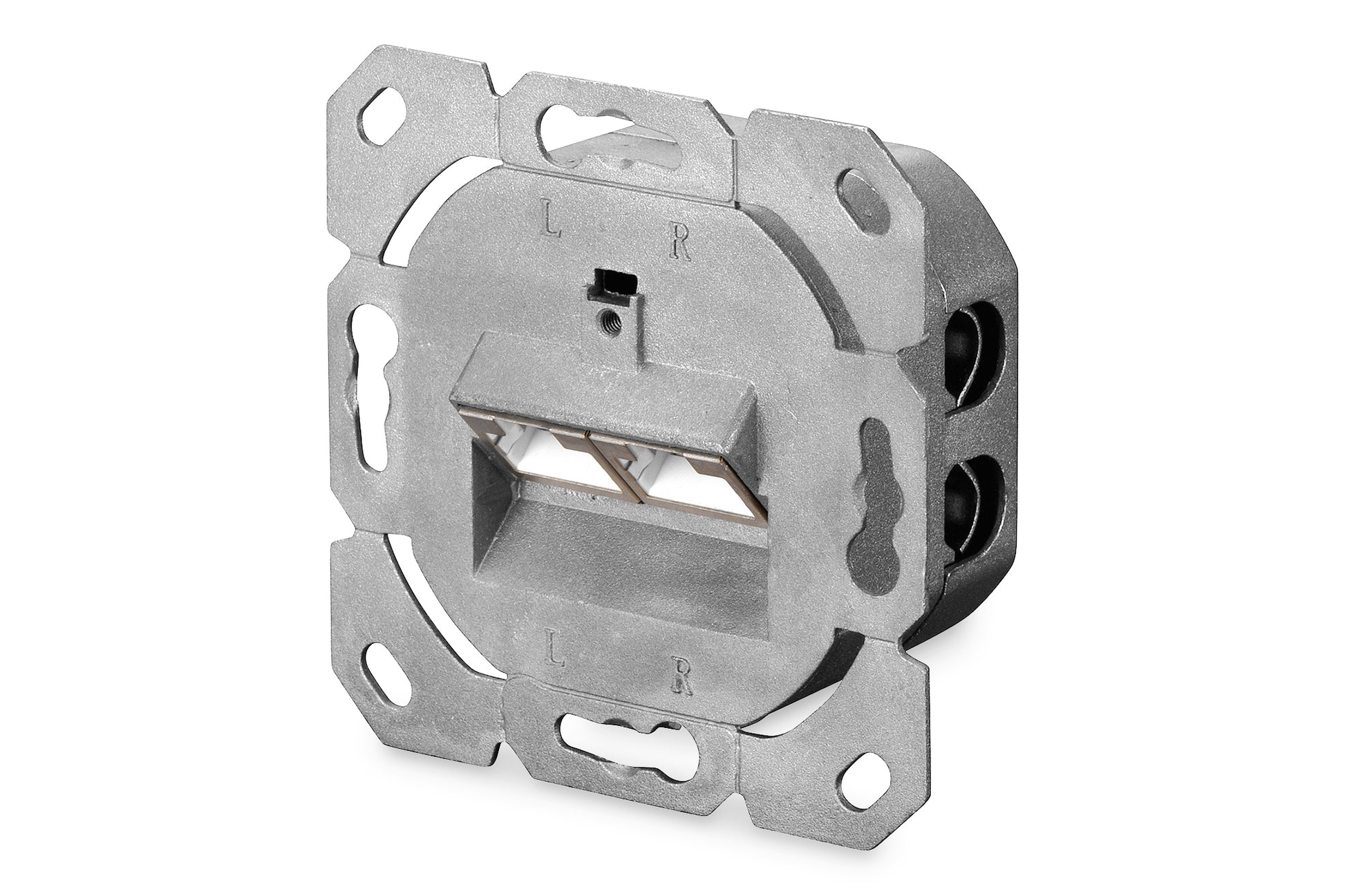 Digitus Aufputz-Datendose – Cat6, geschirmt, 2× RJ-45, 80×80 mm, Weiss