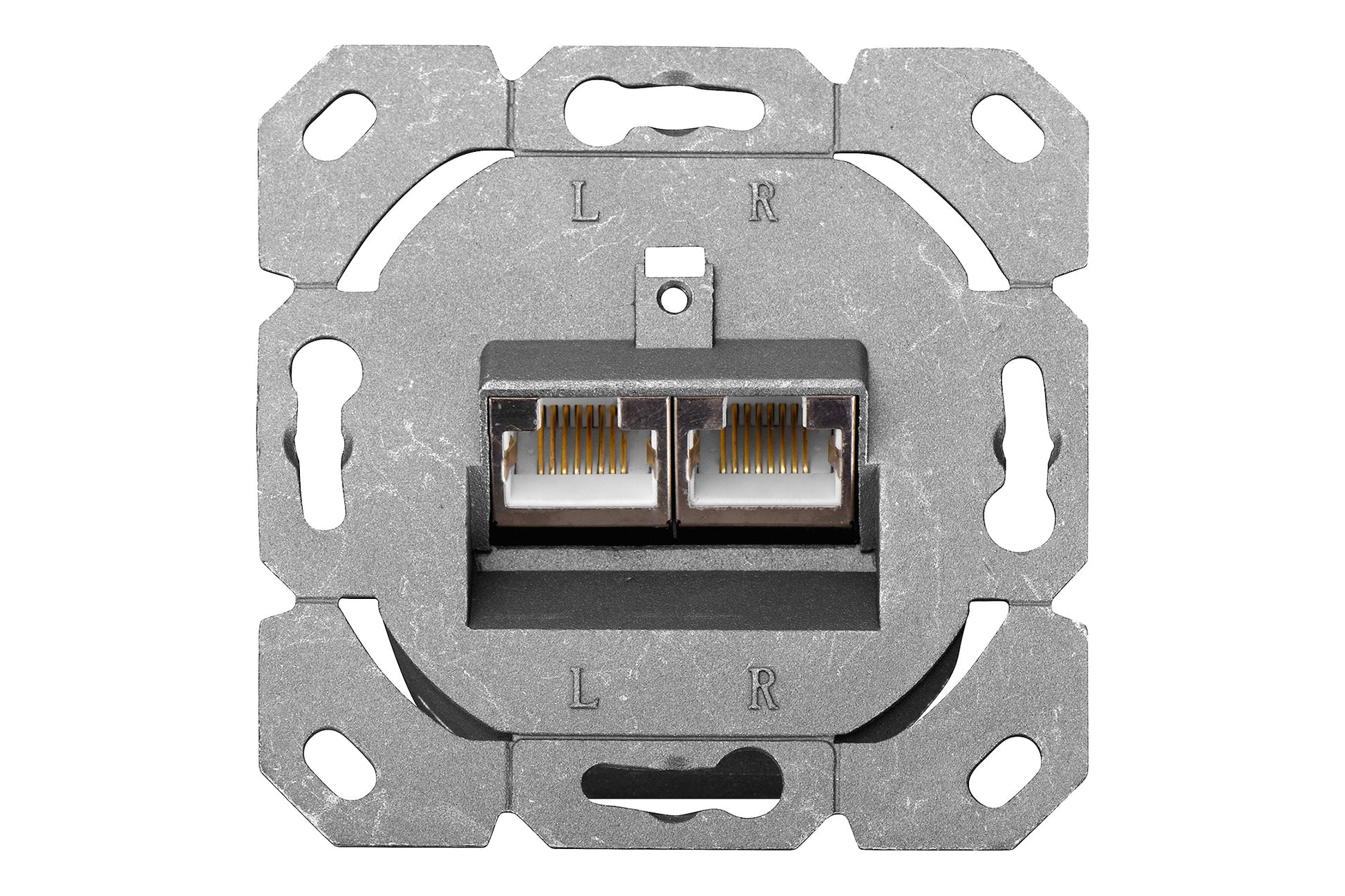 Digitus Aufputz-Datendose – Cat6, geschirmt, 2× RJ-45, 80×80 mm, Weiss