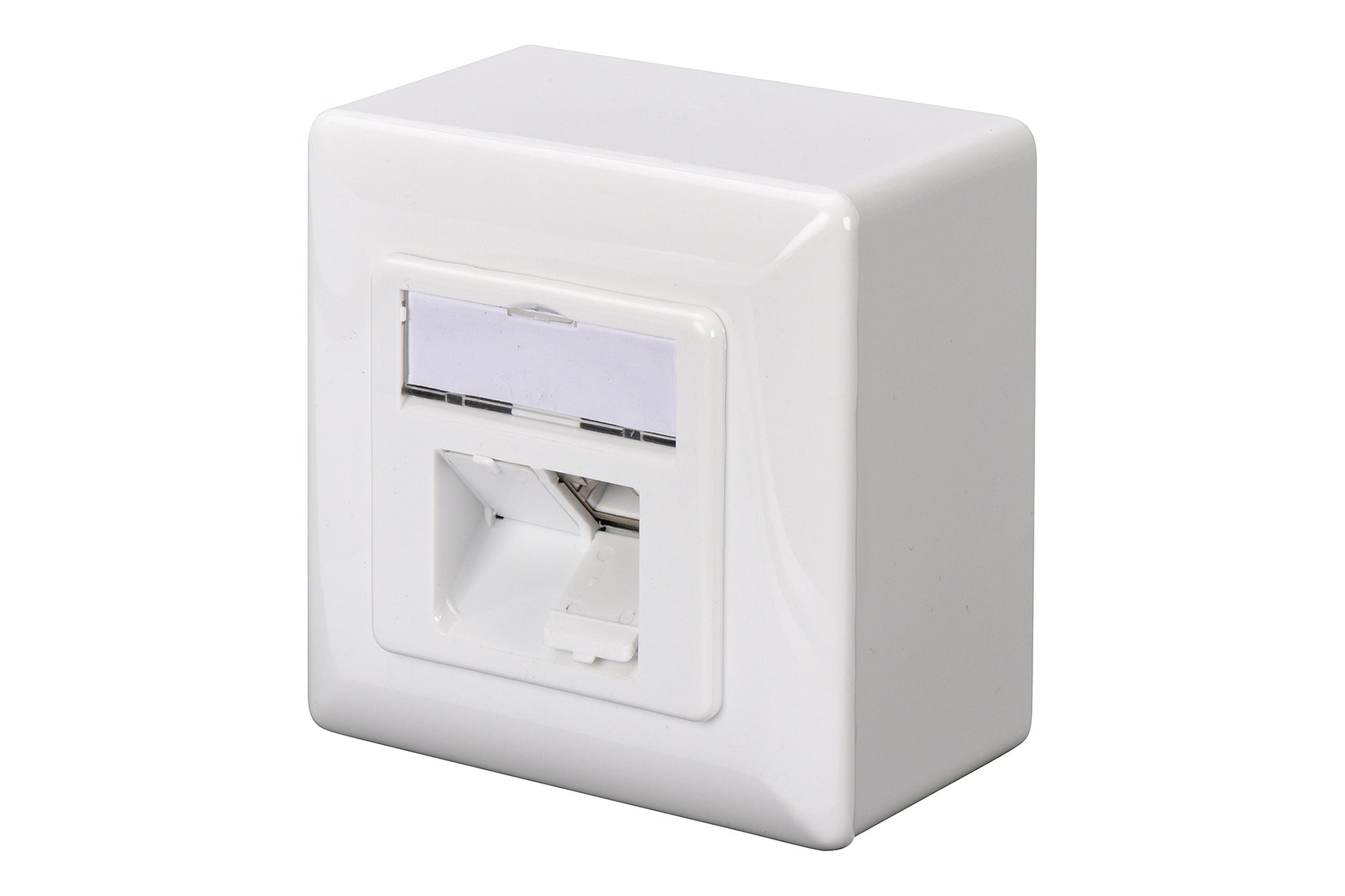 Digitus Cat5e Datendose – Aufputz, geschirmt, 2× RJ-45, 80× 80 mm, Weiss