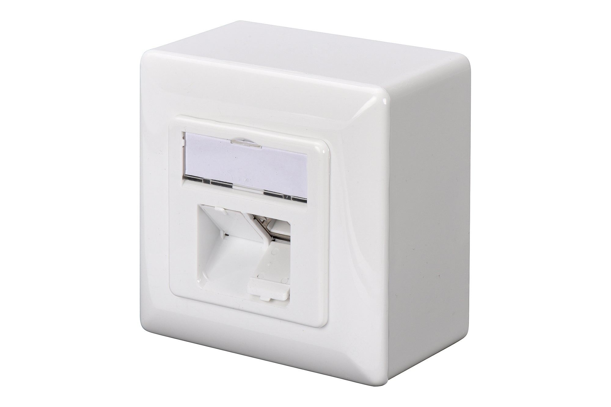 Digitus Cat5e Datendose – Aufputz, geschirmt, 2× RJ-45, 80× 80 mm, Weiss