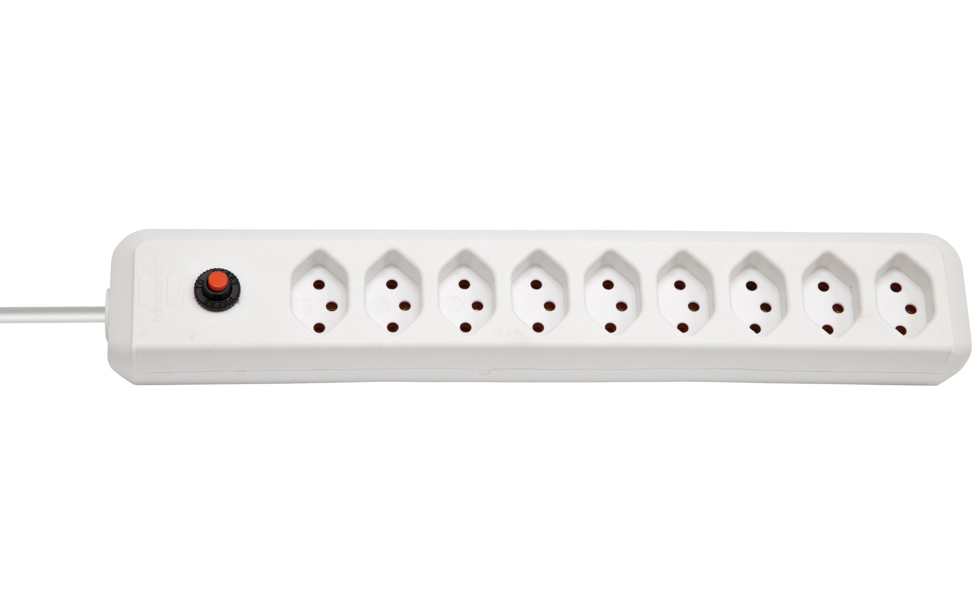 Brennenstuhl Eco-Line Steckdosenleiste, 9×T13, ohne Schalter, 2 m, Eingang T12 – weiss