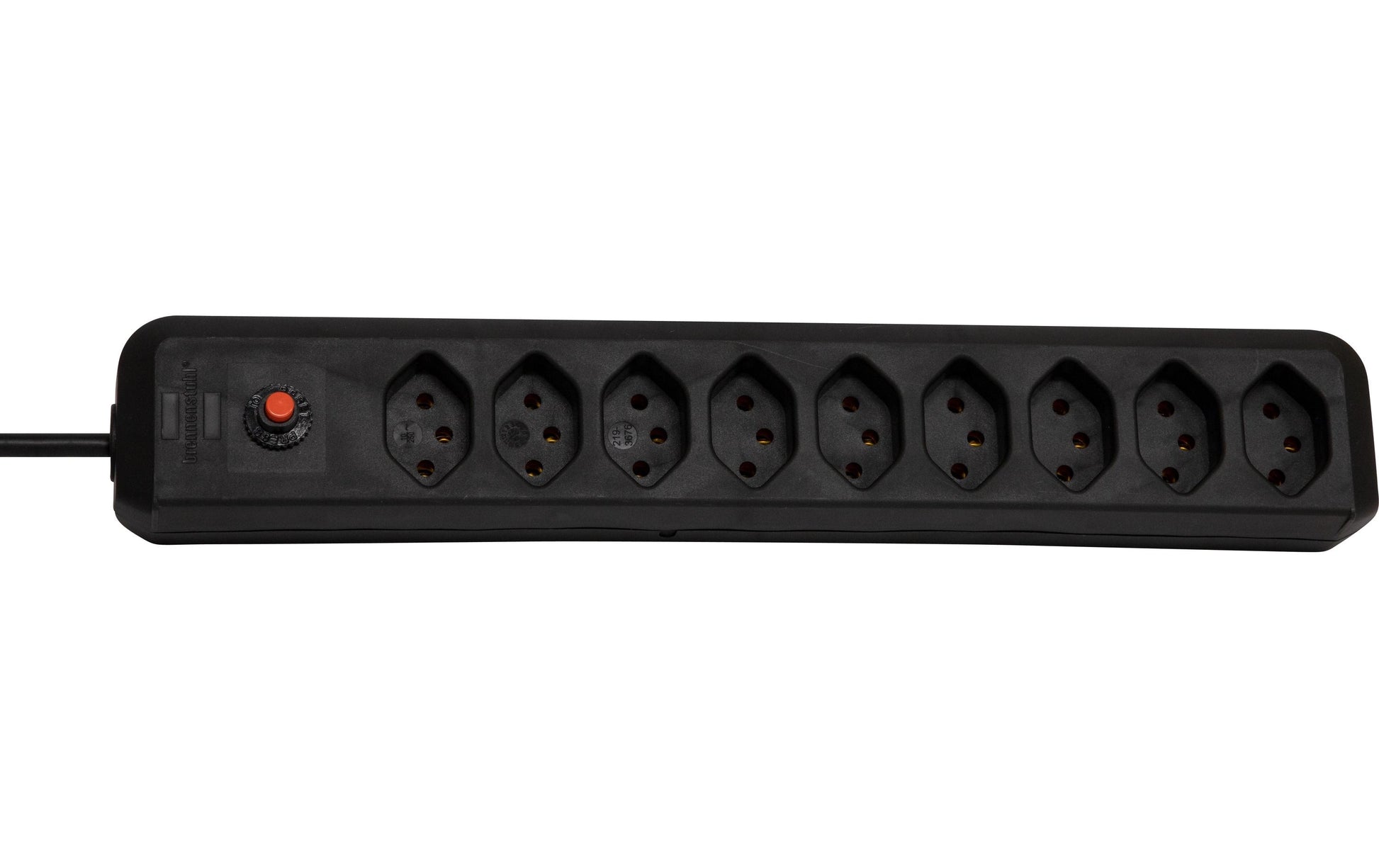 Brennenstuhl Eco-Line Steckdosenleiste – 9×T13, ohne Schalter, 2 m, Eingang T12, 1 mm² – schwarz