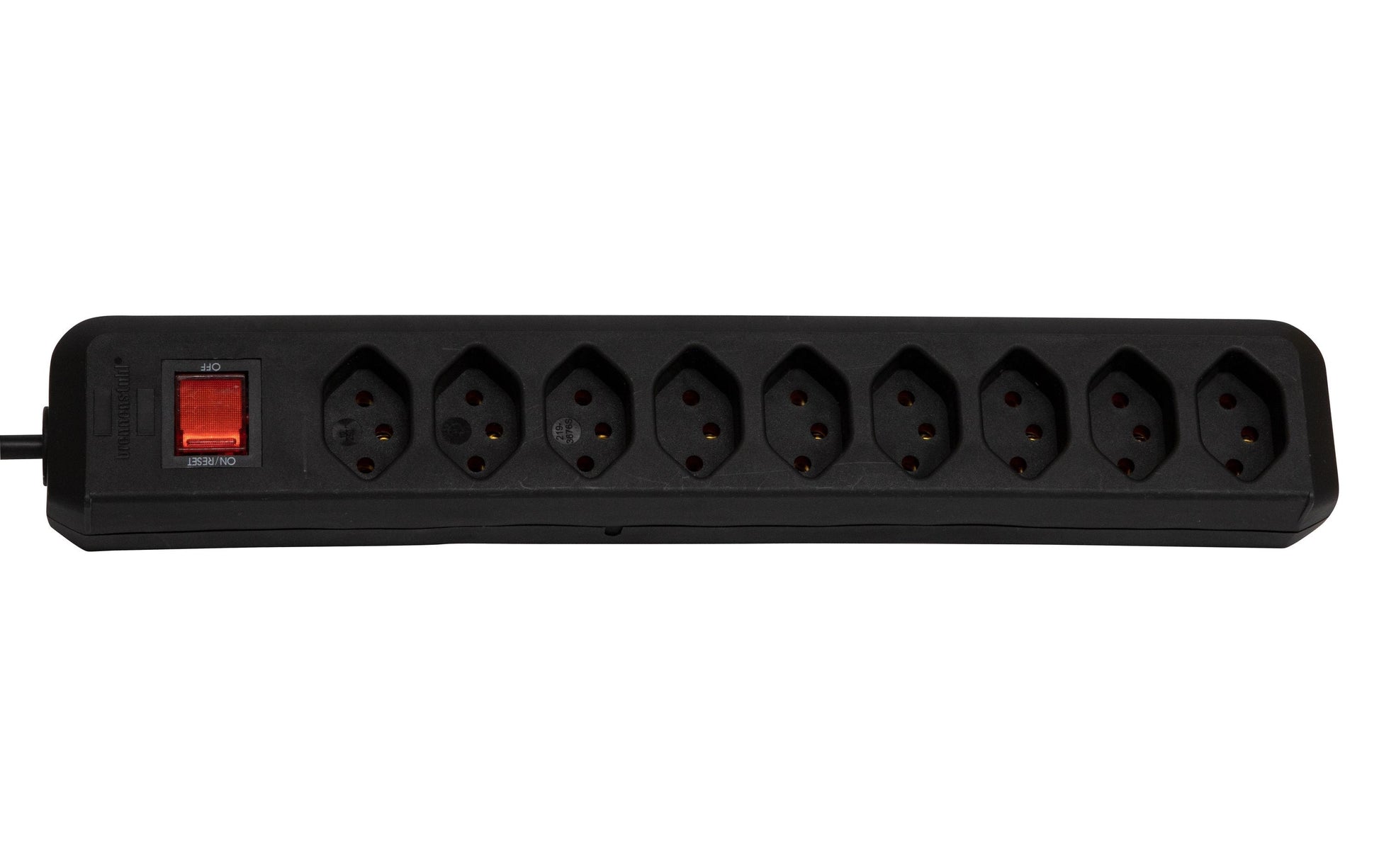 Brennenstuhl cleverLINE Steckdosenleiste, 9×T13, mit Schalter, 2 m, Eingang T12 – Schwarz