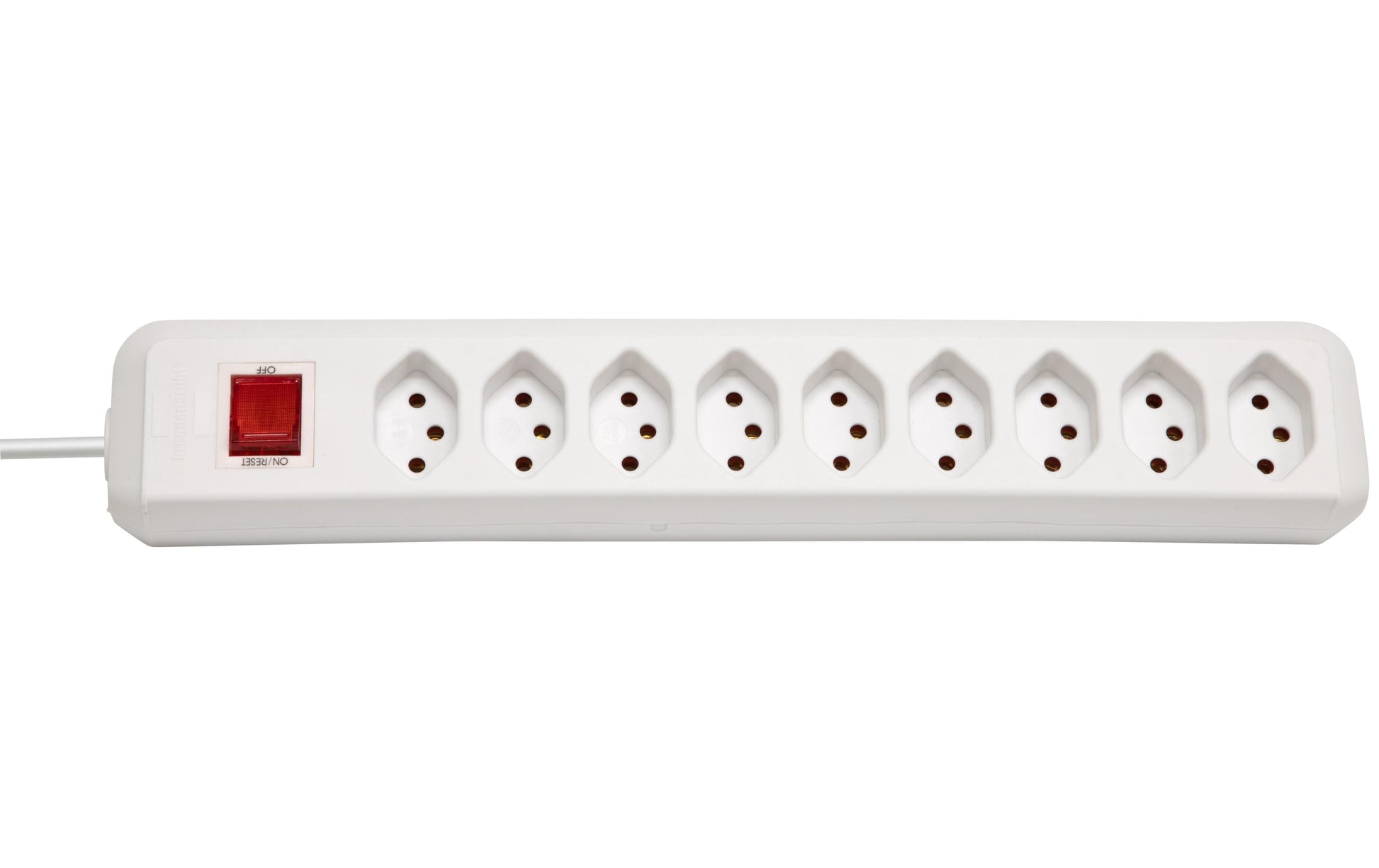 Brennenstuhl cleverLINE Steckdosenleiste, 9×T13, mit Schalter, 2 m, Eingang T12 – weiss