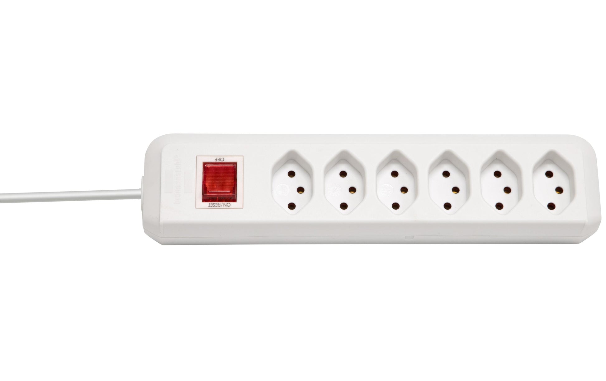Brennenstuhl cleverLINE Steckdosenleiste, 6×T13, mit Schalter, 1,5 m, Eingang T12 – weiss