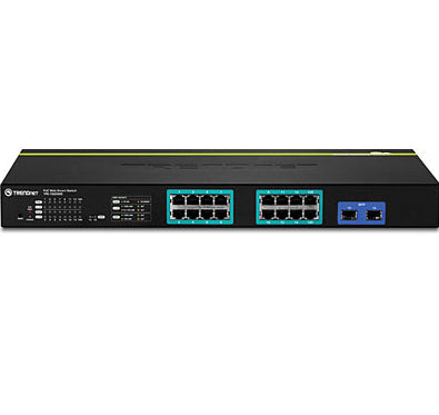TRENDnet TPE-1620WS – Managed L2 Switch – 16× 1G, 2× SFP, PoE+, PoE-Budget 185 W, 1U