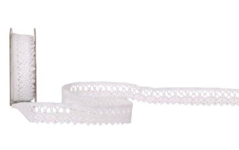 Spyk Geschenkband Spitze Weiss – 14 mm × 2 m – 1 Stk.
