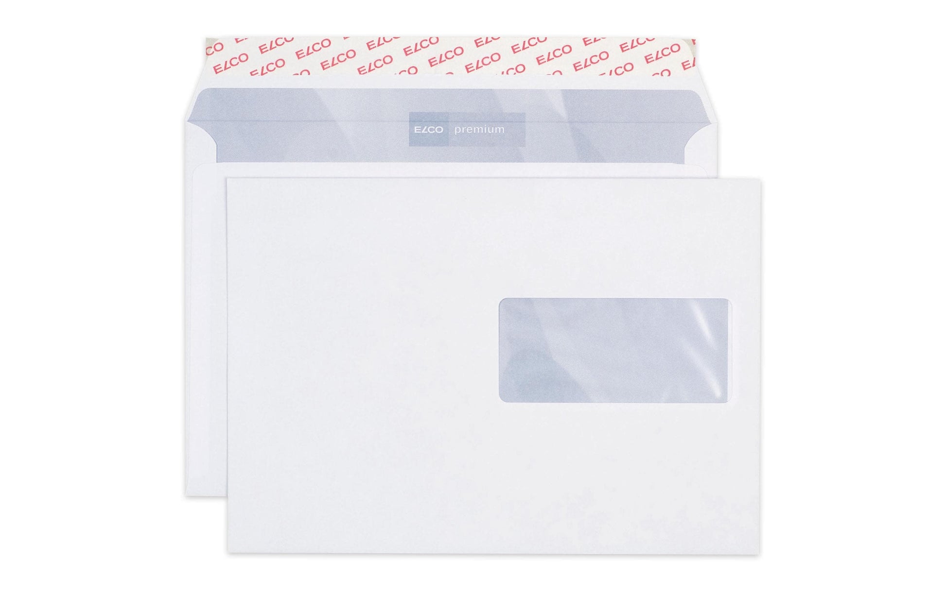 Elco Couvert C5, Fenster rechts, selbstklebend, hochweiss, 100 g/m², mit Innendruck – 500 Stk.