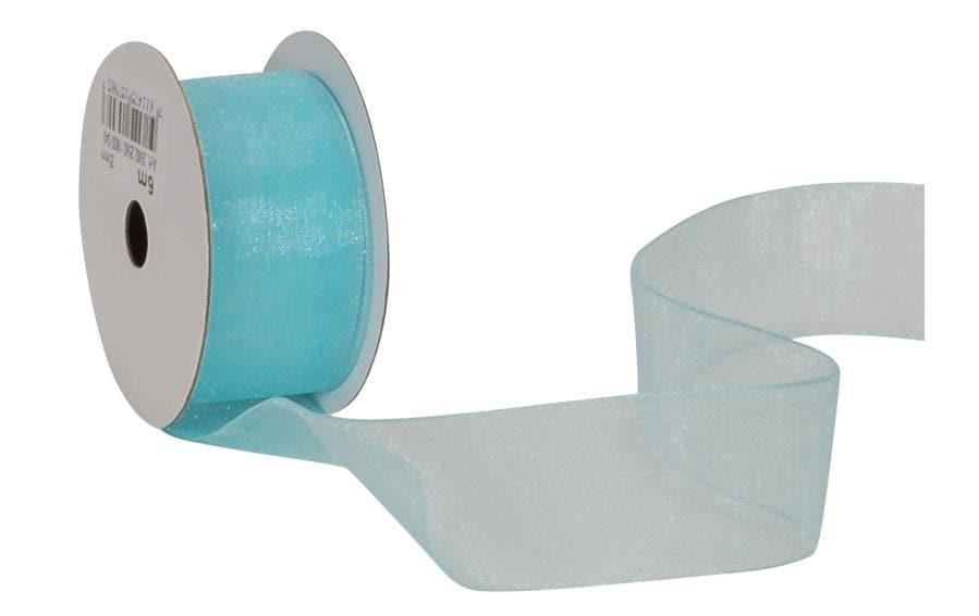 Spyk Geschenkband Organza Türkis – 25 mm × 6 m – 1 Stk. – Herzlichen Glückwunsch