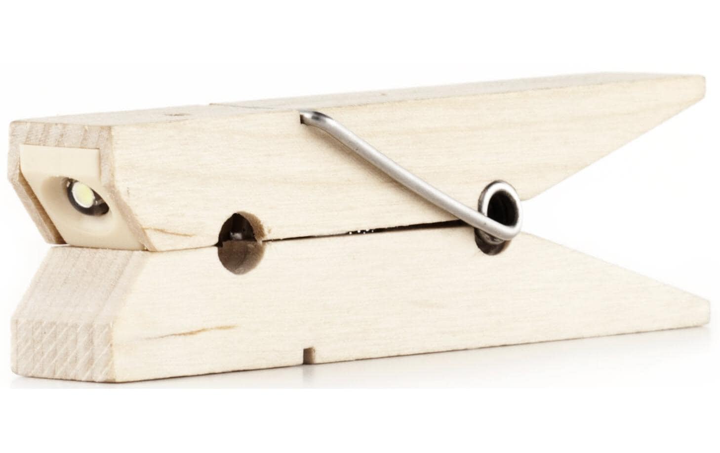 Kikkerland Dekolicht Wäscheklammer Clip Licht – 9 lm, Holz, batteriebetrieben, 2× CR2032