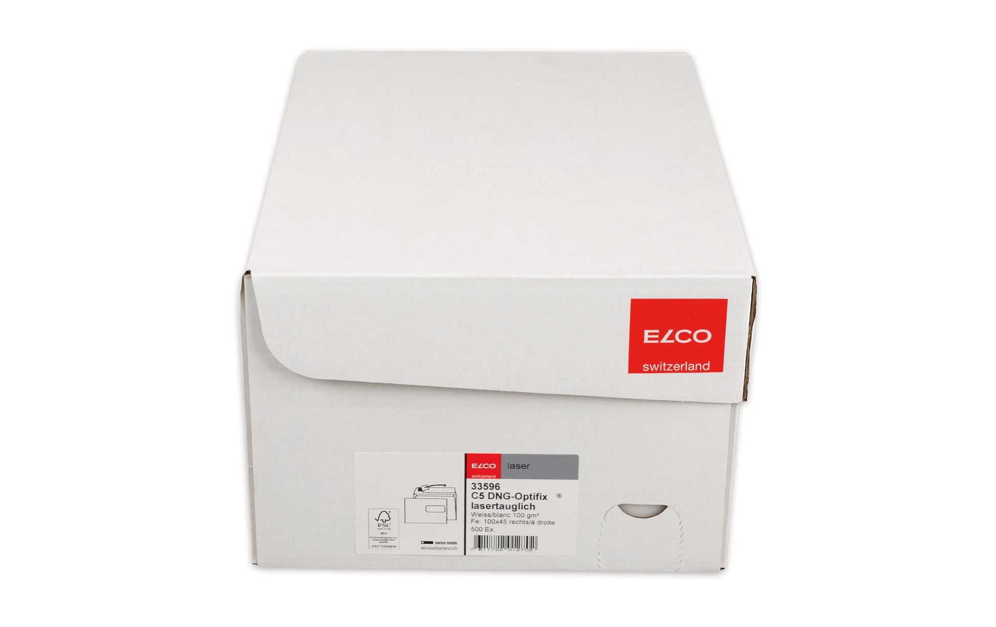 Elco Couvert C5, Fenster rechts, selbstklebend, hochweiss, 100 g/m², mit Innendruck – 500 Stk.