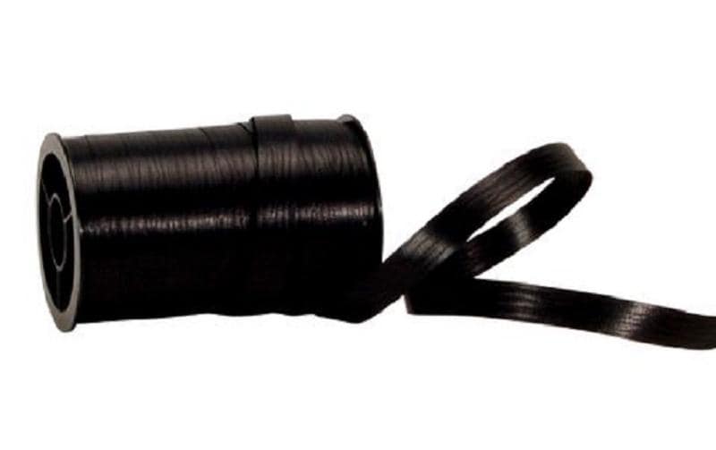 Spyk Geschenkband Poly matt schwarz – 7 mm × 20 m – 1 Stk.