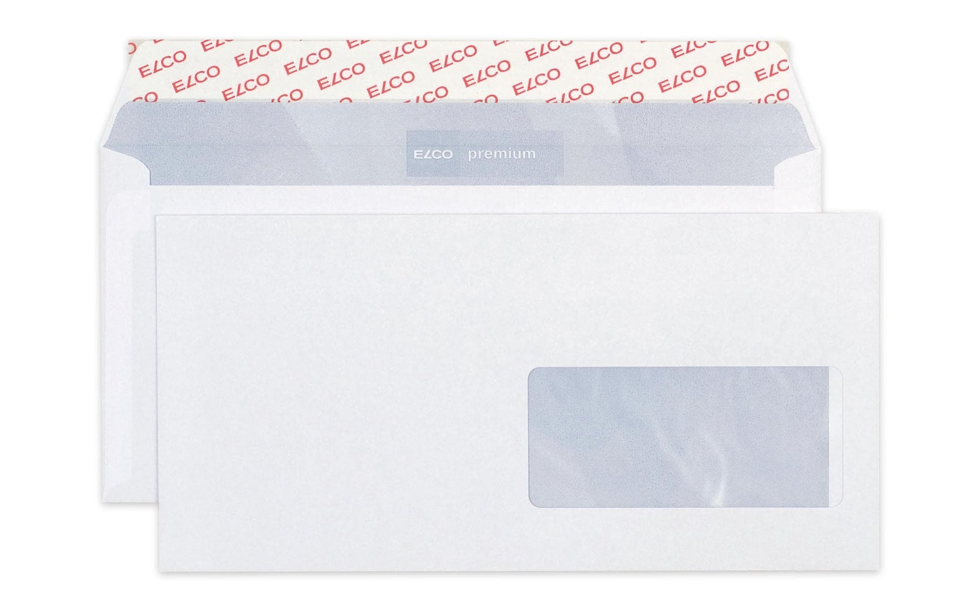 Elco Couvert C5/6, Fenster rechts, Haftklebung, hochweiss, 80 g/m², mit Innendruck – 50 Stk.