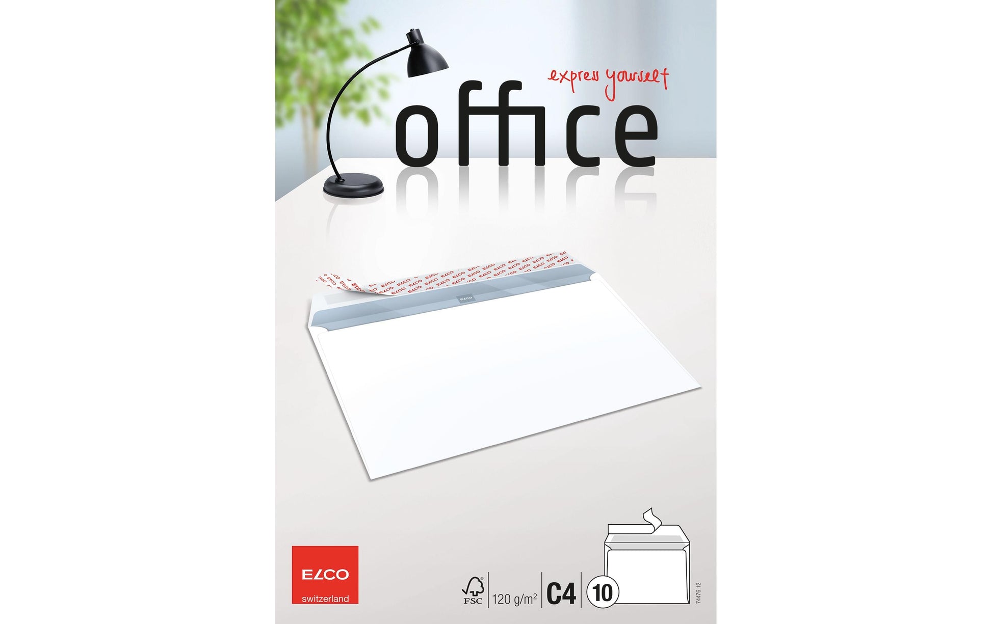 Elco Couvert C4 (324 × 229 mm), ohne Fenster, selbstklebend (Optifix), hochweiss, 120 g/m² – 10 Stk.