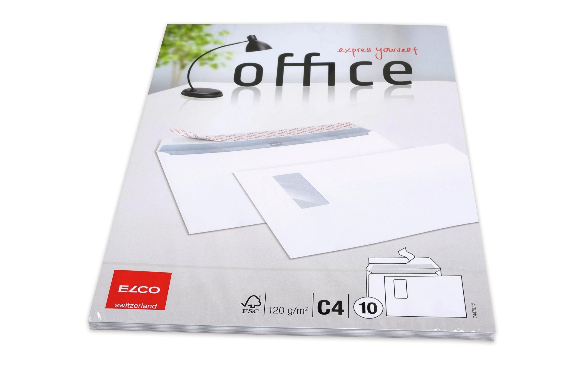 Elco Couvert C4, Fenster rechts, Haftklebung, hochweiss, 120 g/m², mit Innendruck