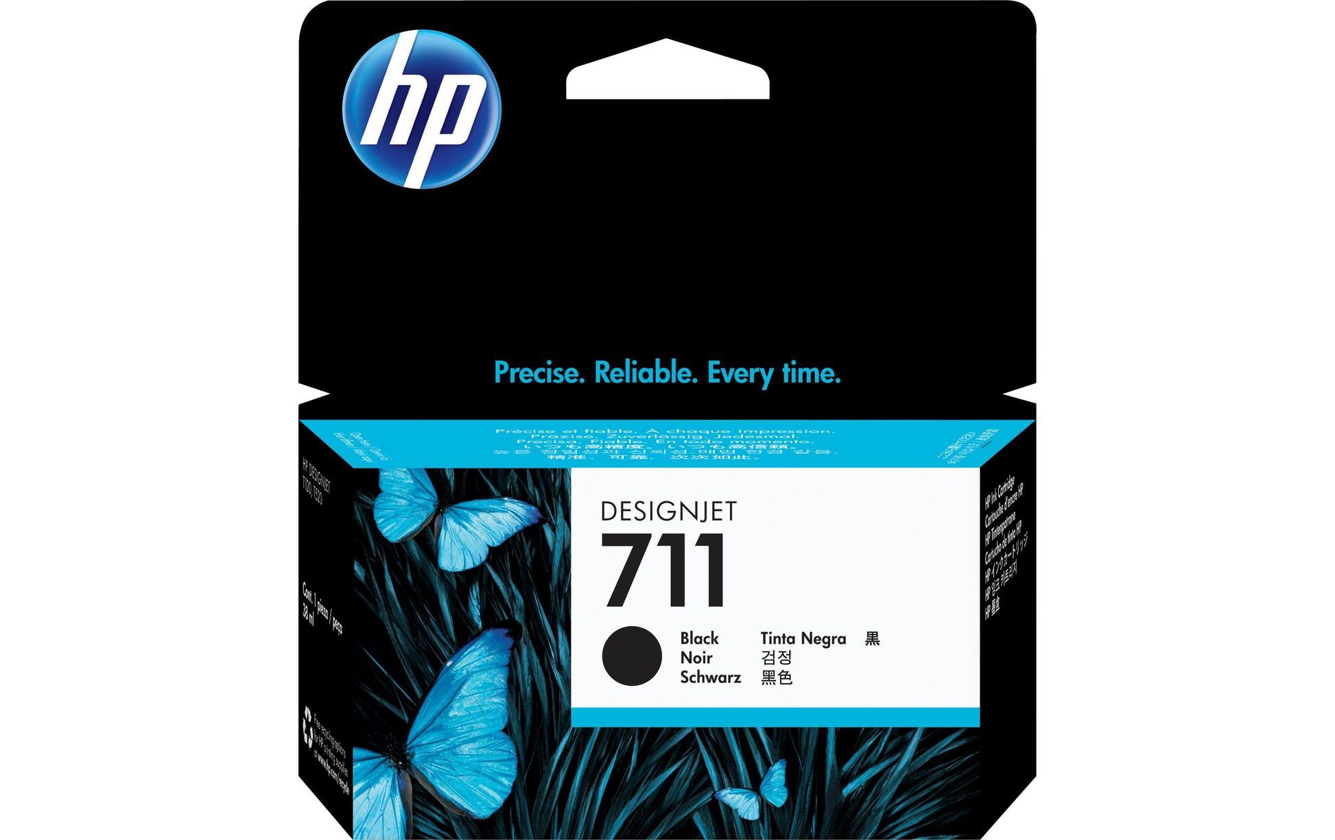 HP 711 Schwarz Tintenpatrone (Original) – 38 ml – für DesignJet T120/T520 – CZ129A