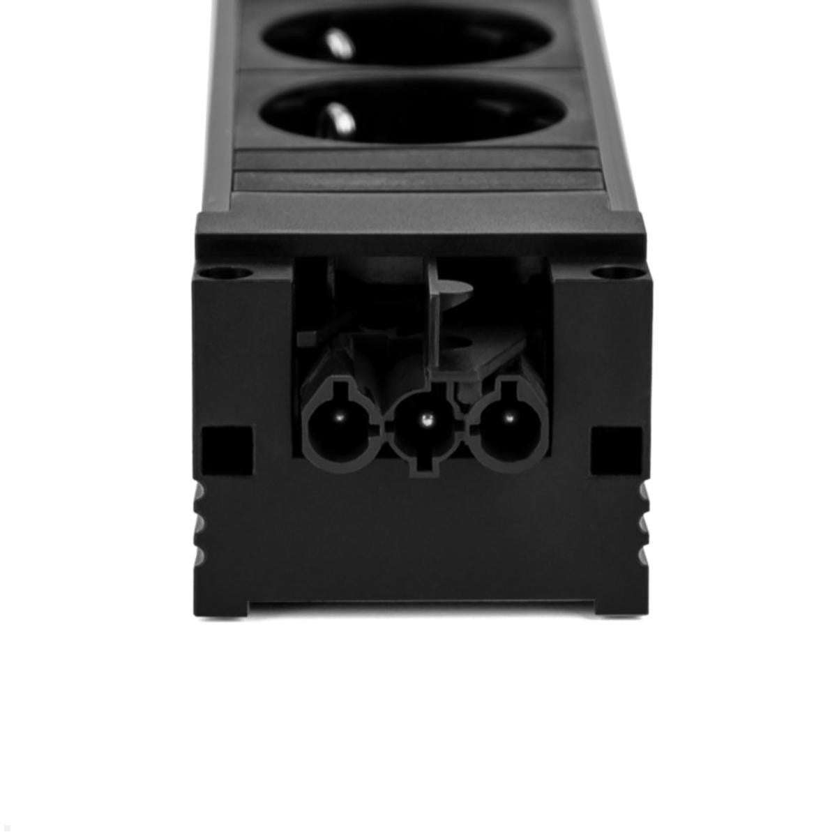 Bachmann 906.12640 – Steckdosenleiste, 6× Schuko (Typ F), ohne Schalter, IP20, schwarz