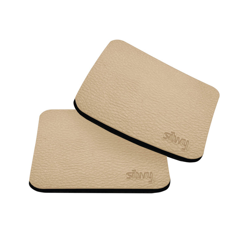 Silwy Untersetzer Metall-Nano-Gel-Pads – 8,3 × 8,3 cm, Metall/Gel, Beige, selbstklebend