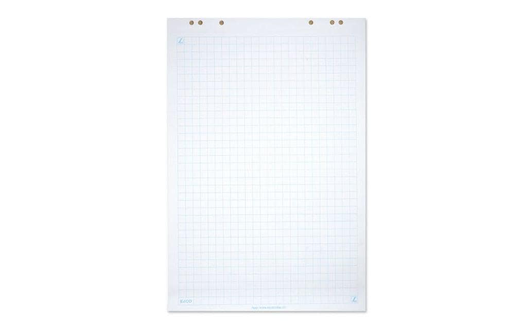 Elco Flipchart-Block 73539.19 – 67 × 99 cm, 20 Blatt/Block, 5 Blöcke, kariert, weiss, Papier, perforiert