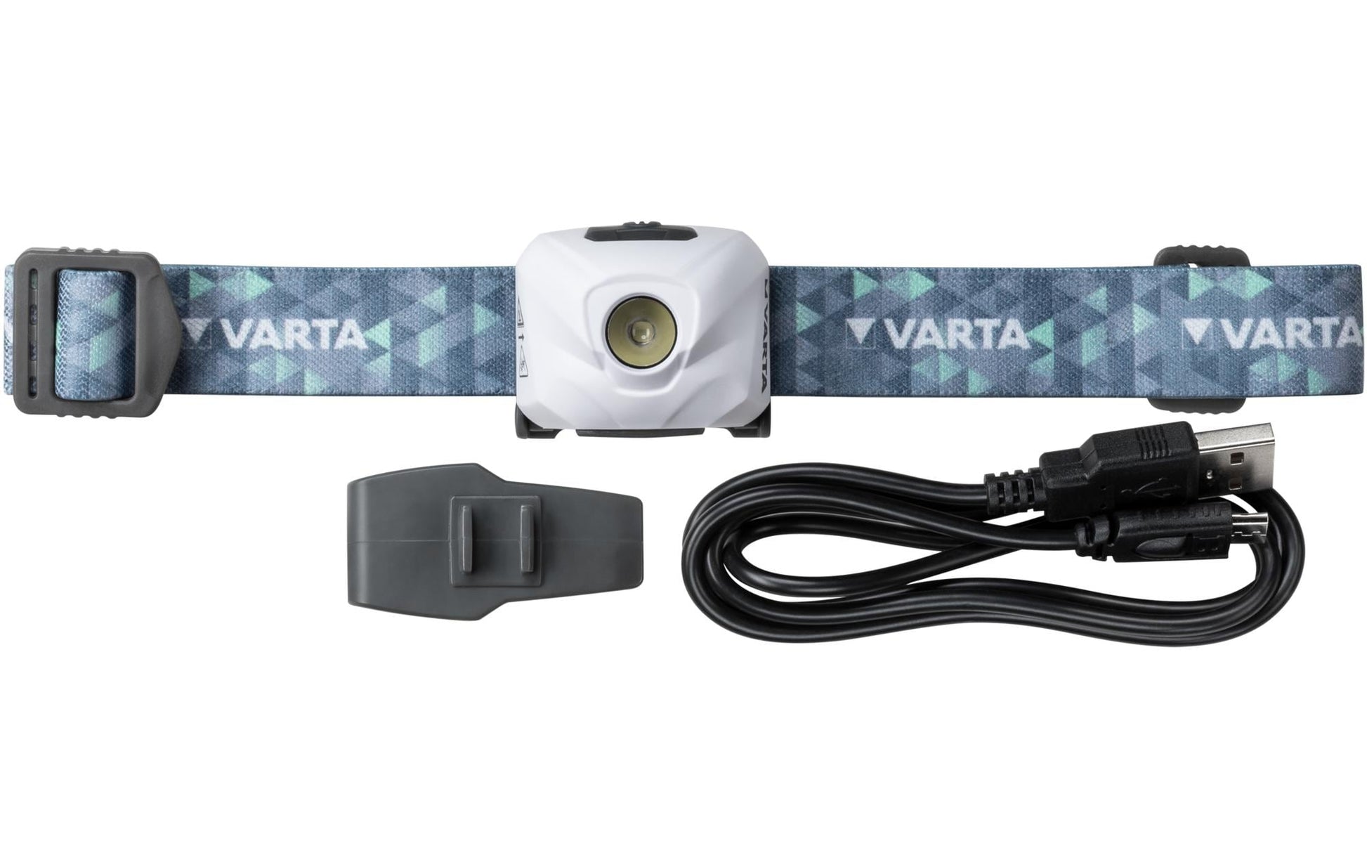 VARTA Stirnlampe Ultralight H30R – 300 lm, 91 m, IPX4, Laufzeit 21 h – Weiss
