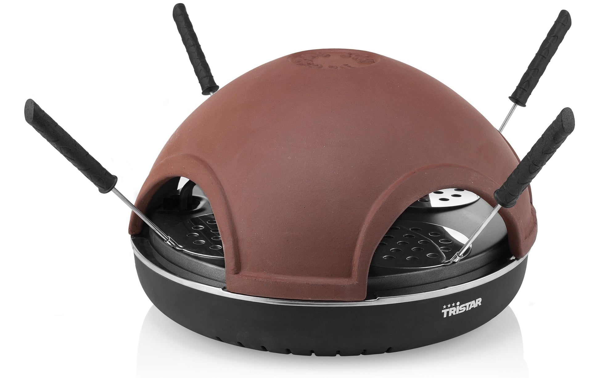 Tristar Pizzaofen Pizza Festa PZ-9154 – 4 Personen, Ø 38 cm, 900 W – Schwarz/Braun