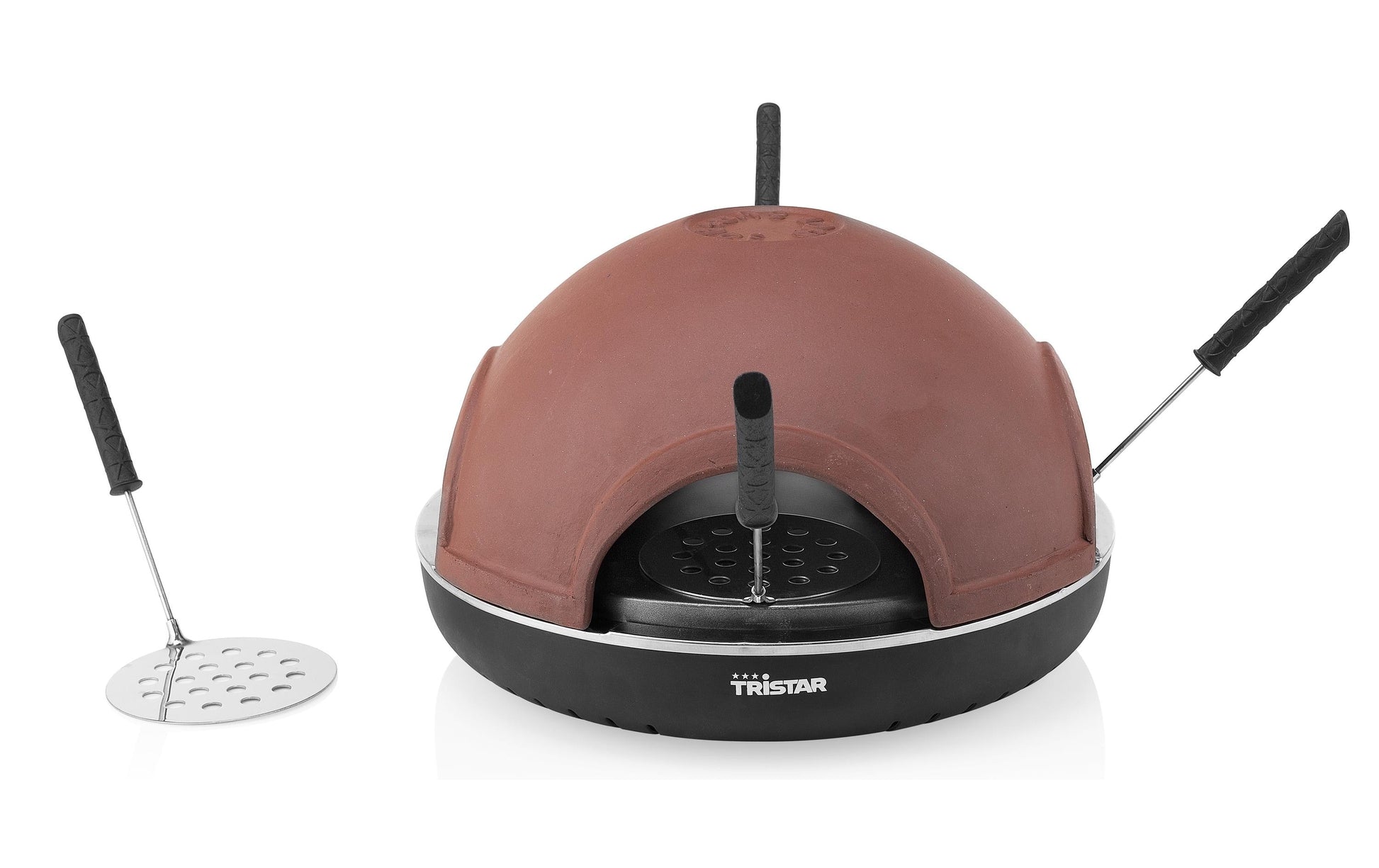 Tristar Pizzaofen Pizza Festa PZ-9154 – 4 Personen, Ø 38 cm, 900 W – Schwarz/Braun