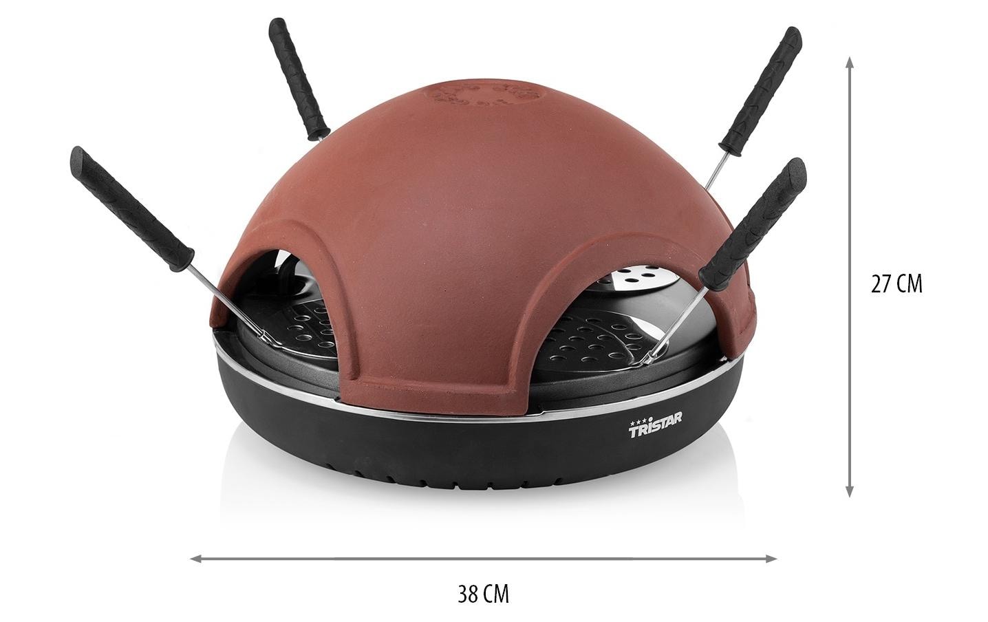 Tristar Pizzaofen Pizza Festa PZ-9154 – 4 Personen, Ø 38 cm, 900 W – Schwarz/Braun