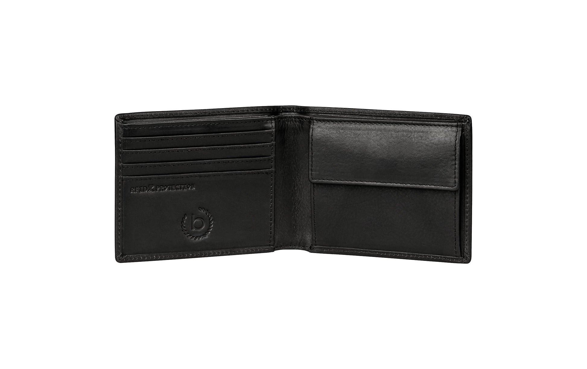 Bugatti cases Bugatti – Romano Scheintasche – RFID-Schutz, 4 Kartentaschen, Münzfach – 120×90×10 mm – Schwarz – 1 Stk.