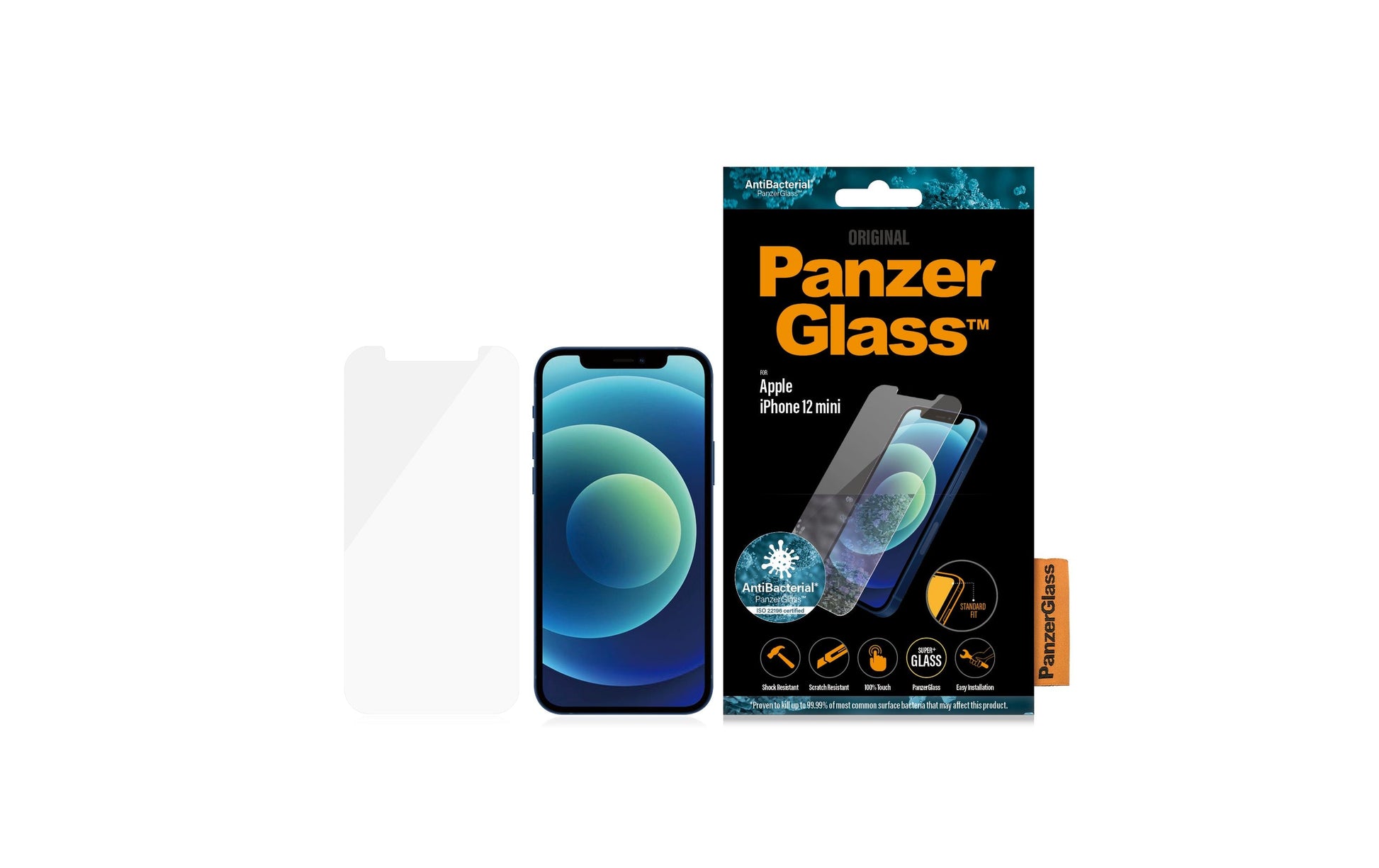 PanzerGlass Displayschutzglas – für Apple iPhone 12 mini, Hartglas, Transparent