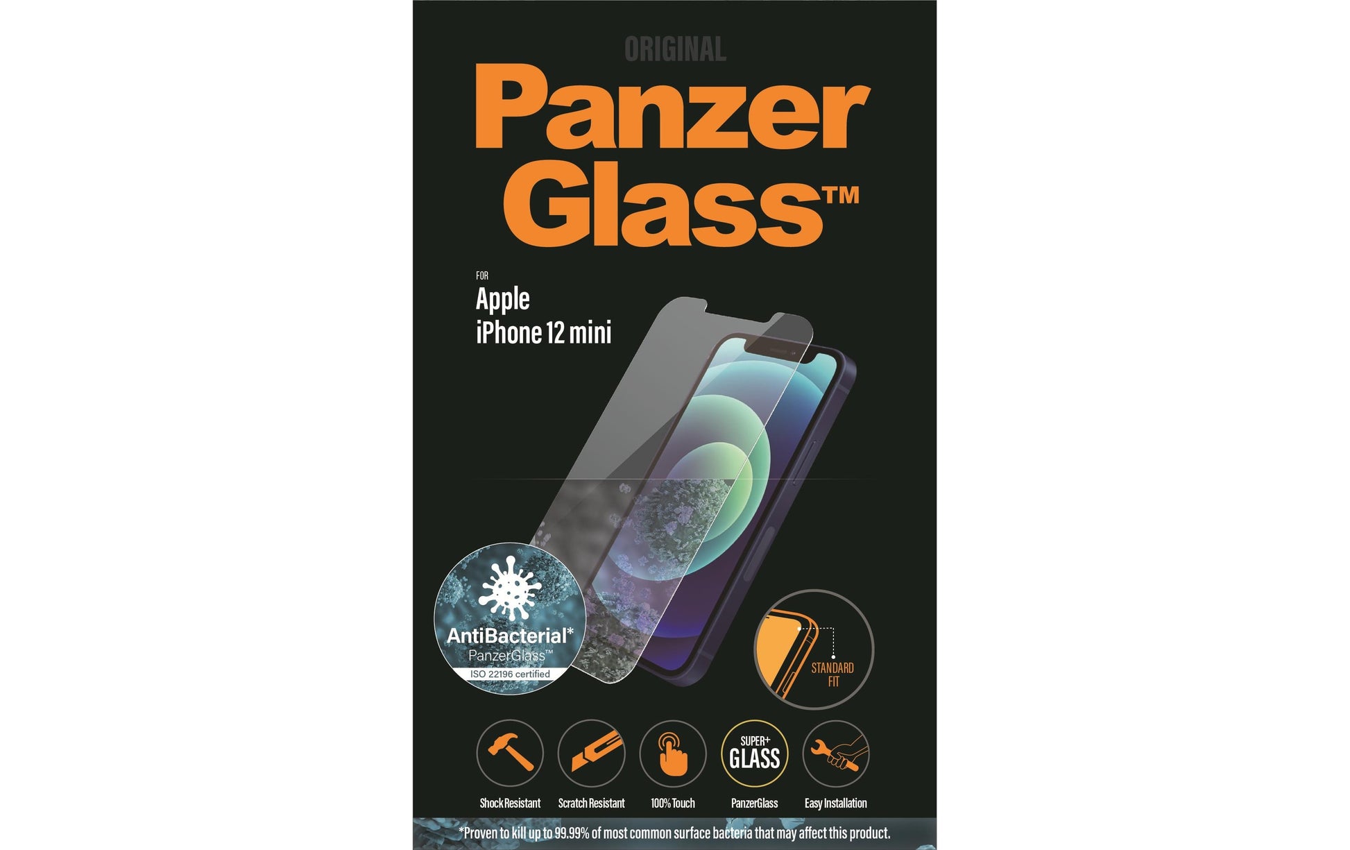 PanzerGlass Displayschutzglas – für Apple iPhone 12 mini, Hartglas, Transparent