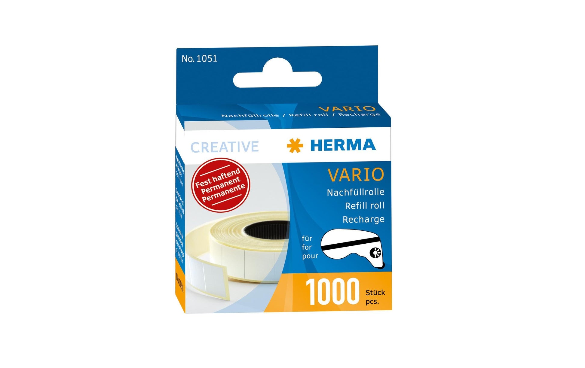 HERMA Vario permanente Haftpunkte – 12 × 13 mm, 1'000 Stk., weiss, für Fotos, Dokumente