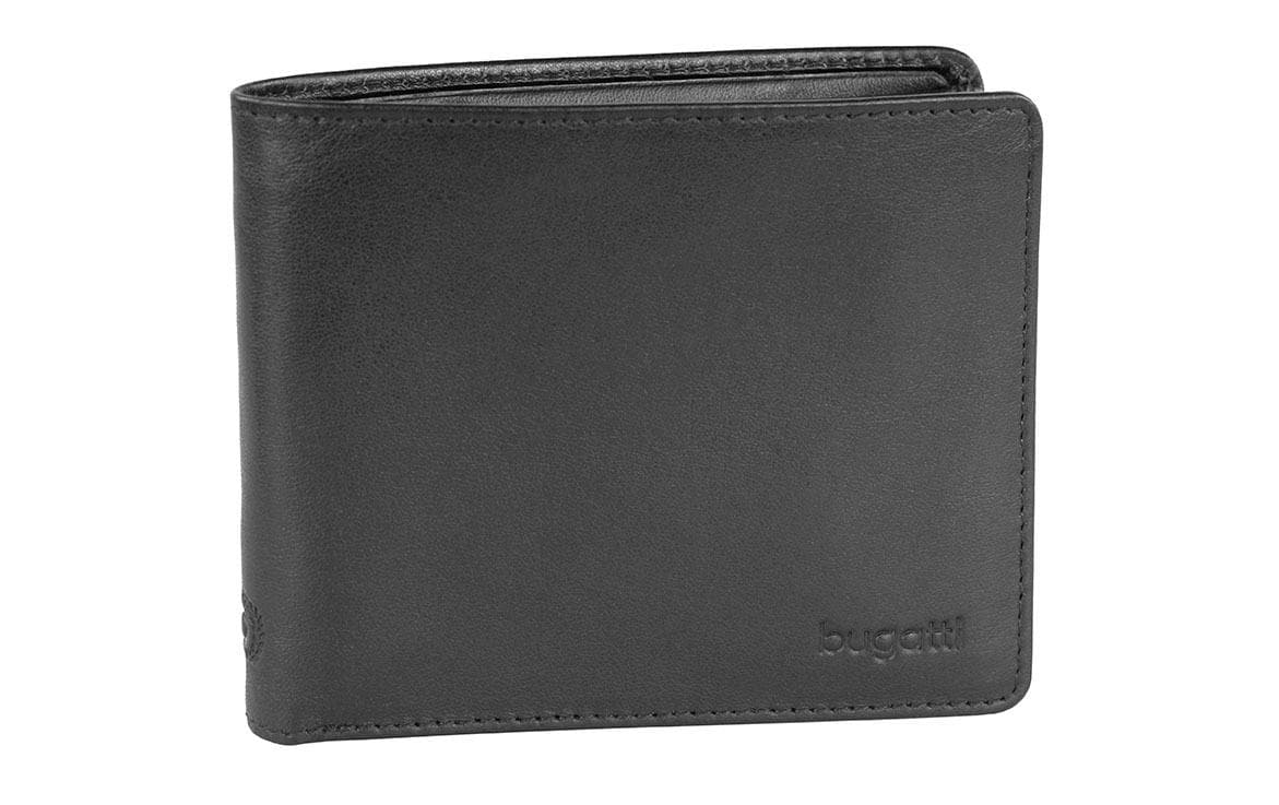 Bugatti cases Bugatti – Kartenetui Primo – 4 Kartenfächer, Münzfach – 115 × 90 × 15 mm – Rindleder – Schwarz – 1 Stk.