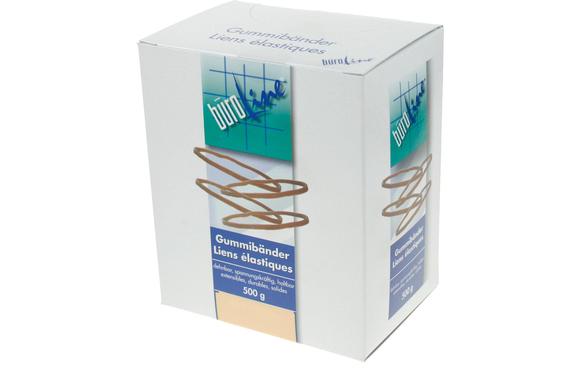 Buroline Büroline Gummibänder – 3 × 50 mm, Ø 30 mm, Braun, Naturkautschuk, 500 g