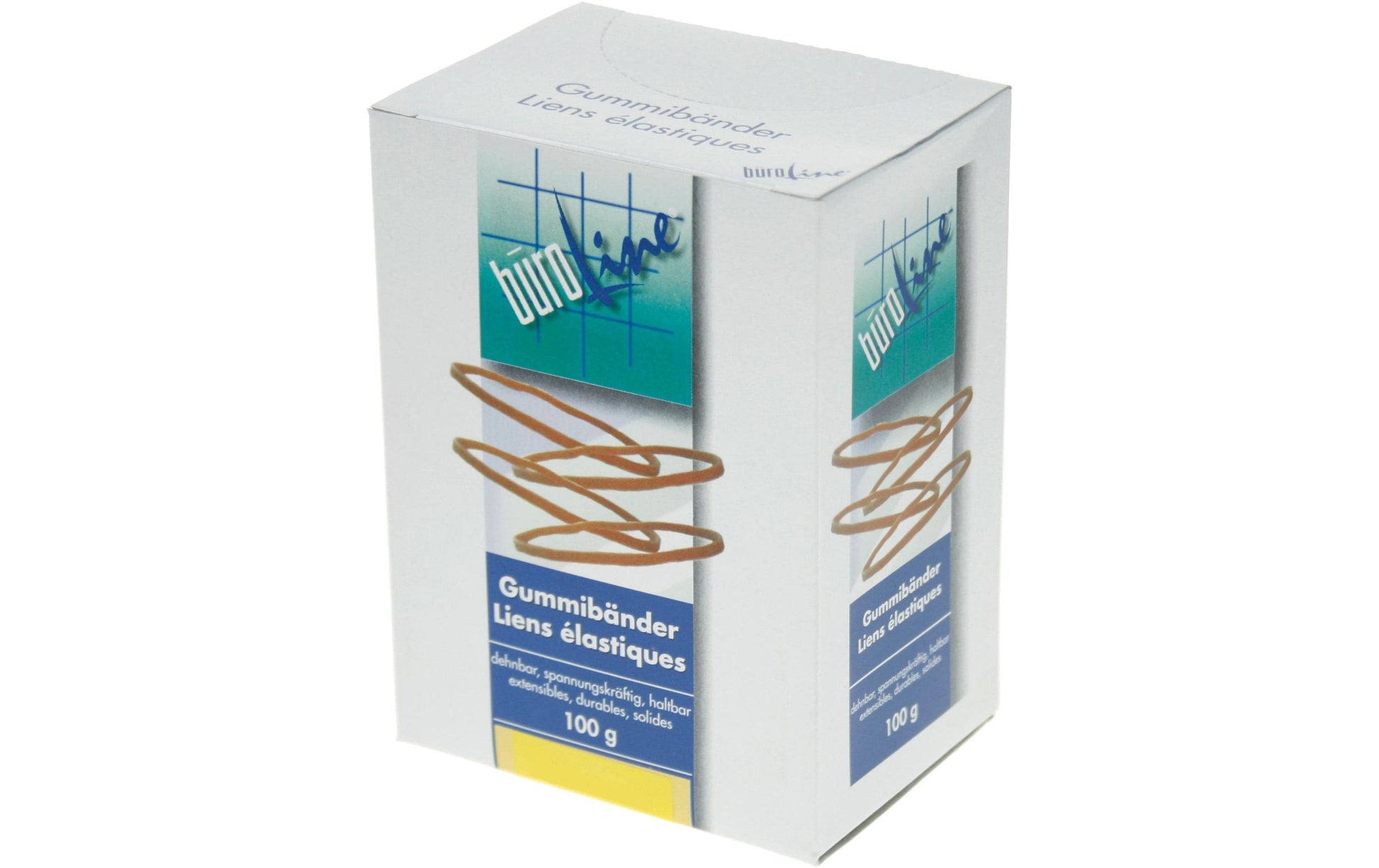 Buroline BÜROLINE Gummibänder – 3 × 90 mm, Ø 60 mm, braun, Naturkautschuk, 100 g