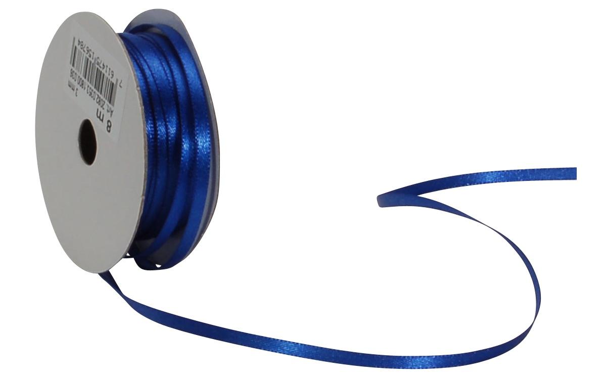 Spyk Geschenkband Satin Blau – 3 mm × 8 m – 1 Stk.