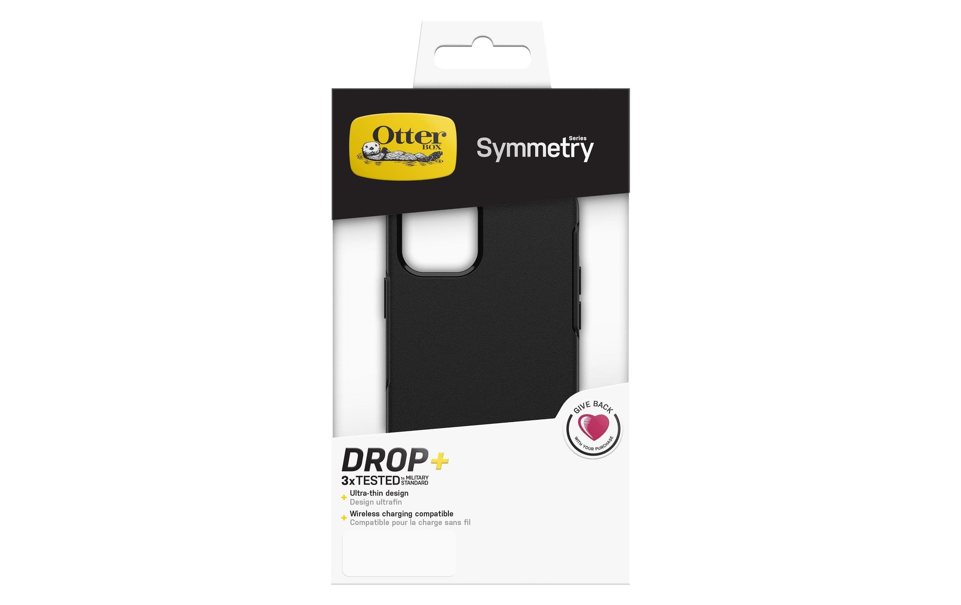 OtterBox Symmetry – Backcover – für Apple iPhone 12 Pro, Synthetik-Kautschuk, Schwarz