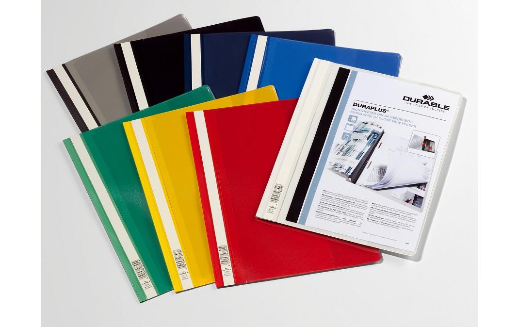 Durable Duraplus Schnellhefter – A4, Kunststoff, Gelb, Beschriftungsfeld