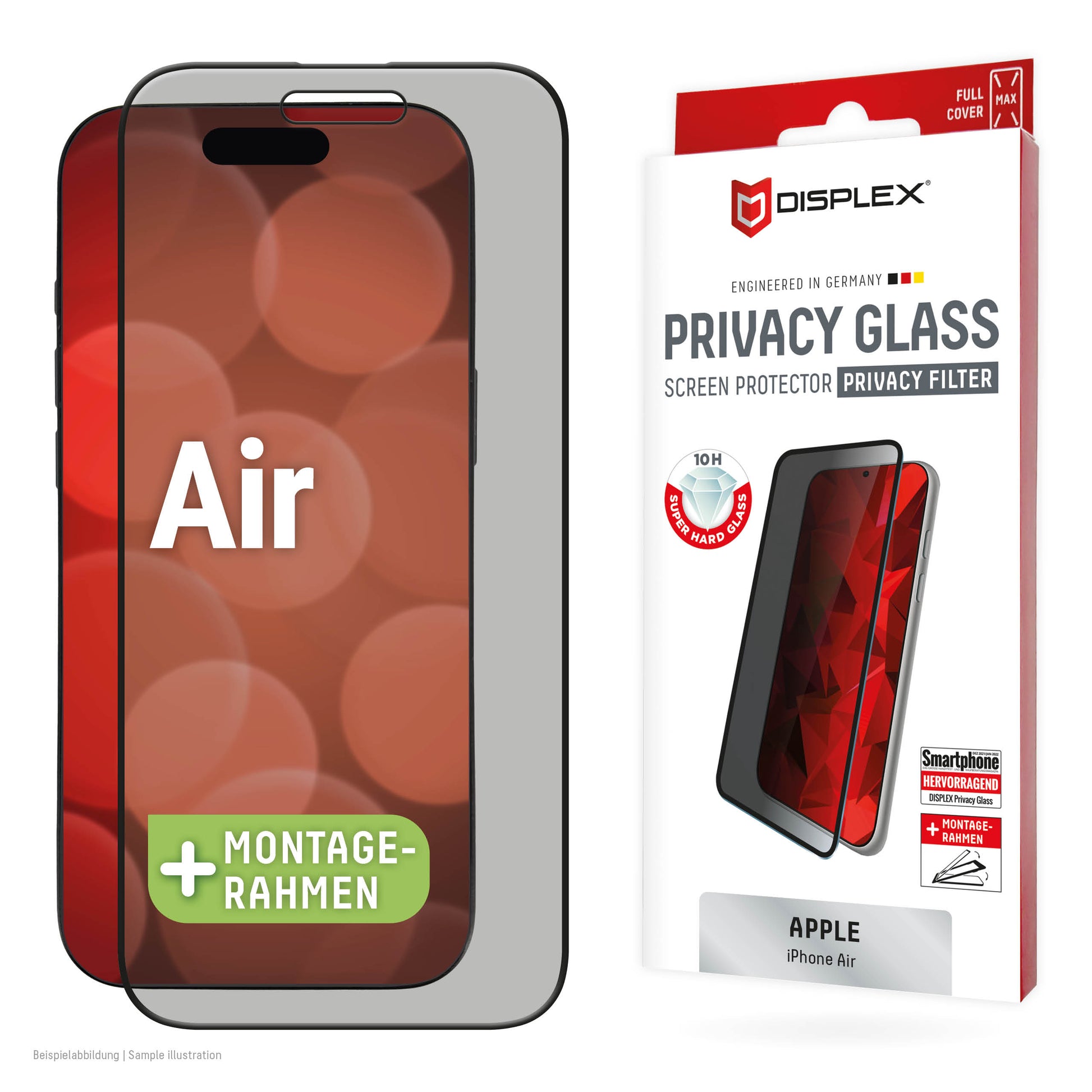 E.V.I. Privacy-Filter (Panzerglas) – für iPhone Air – mit Applikator