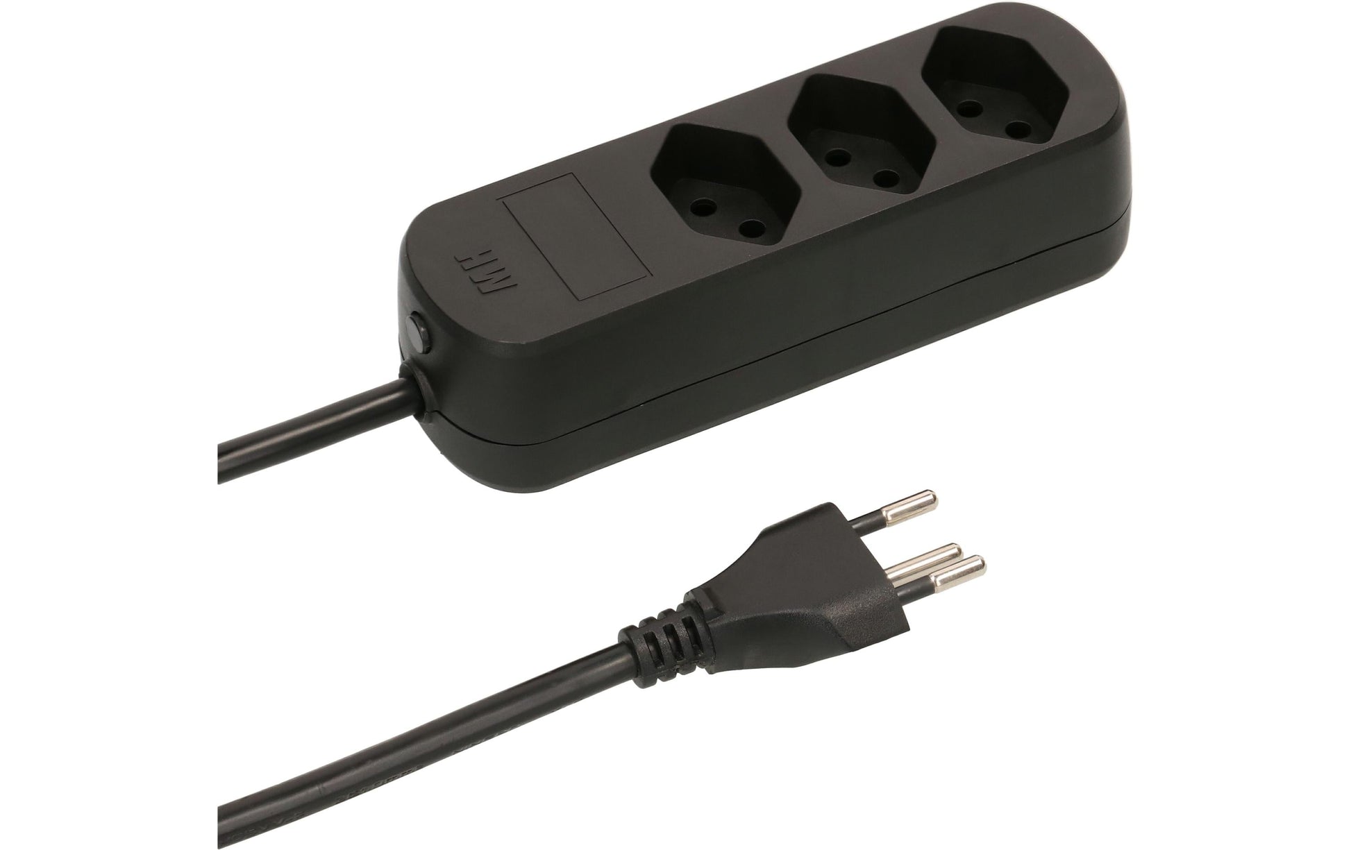 Max Hauri AG Max Hauri Basic-Line Steckdosenleiste, 3×T13, ohne Schalter, 1,5 m, Eingang T12 – schwarz