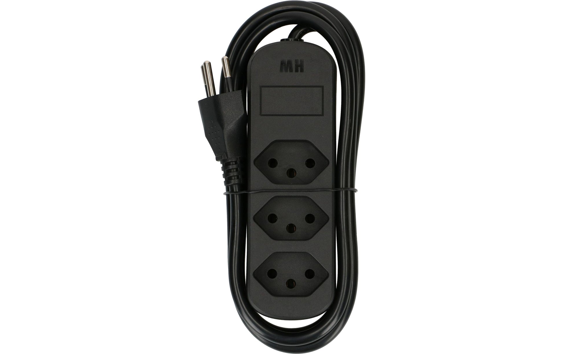 Max Hauri AG Max Hauri Basic-Line Steckdosenleiste, 3×T13, ohne Schalter, 1,5 m, Eingang T12 – schwarz
