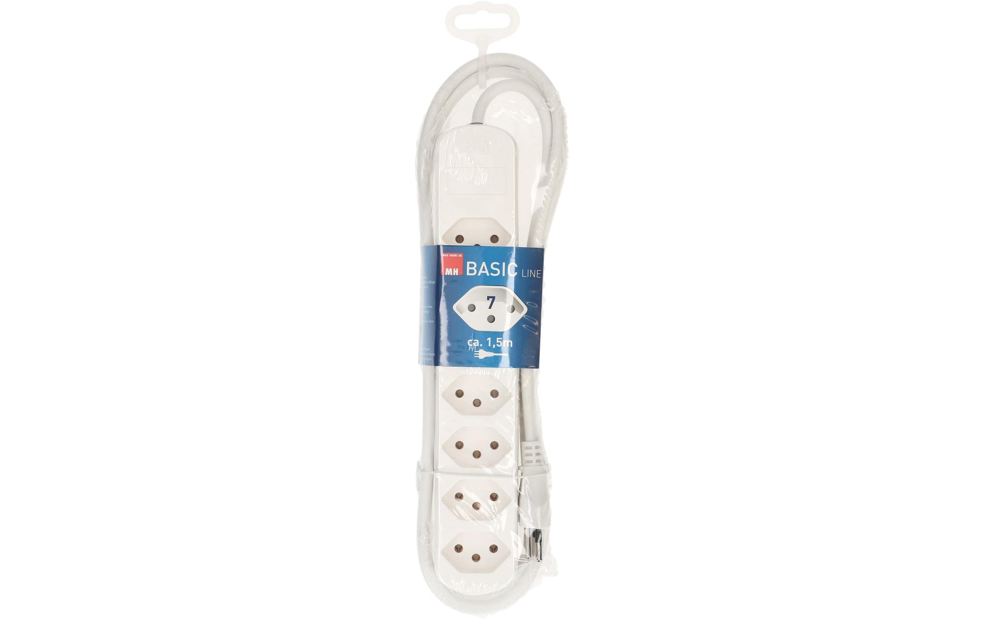 Max Hauri AG Max Hauri Basic-Line – Steckdosenleiste, 7× T13, ohne Schalter, 1,5 m, Stecker T12