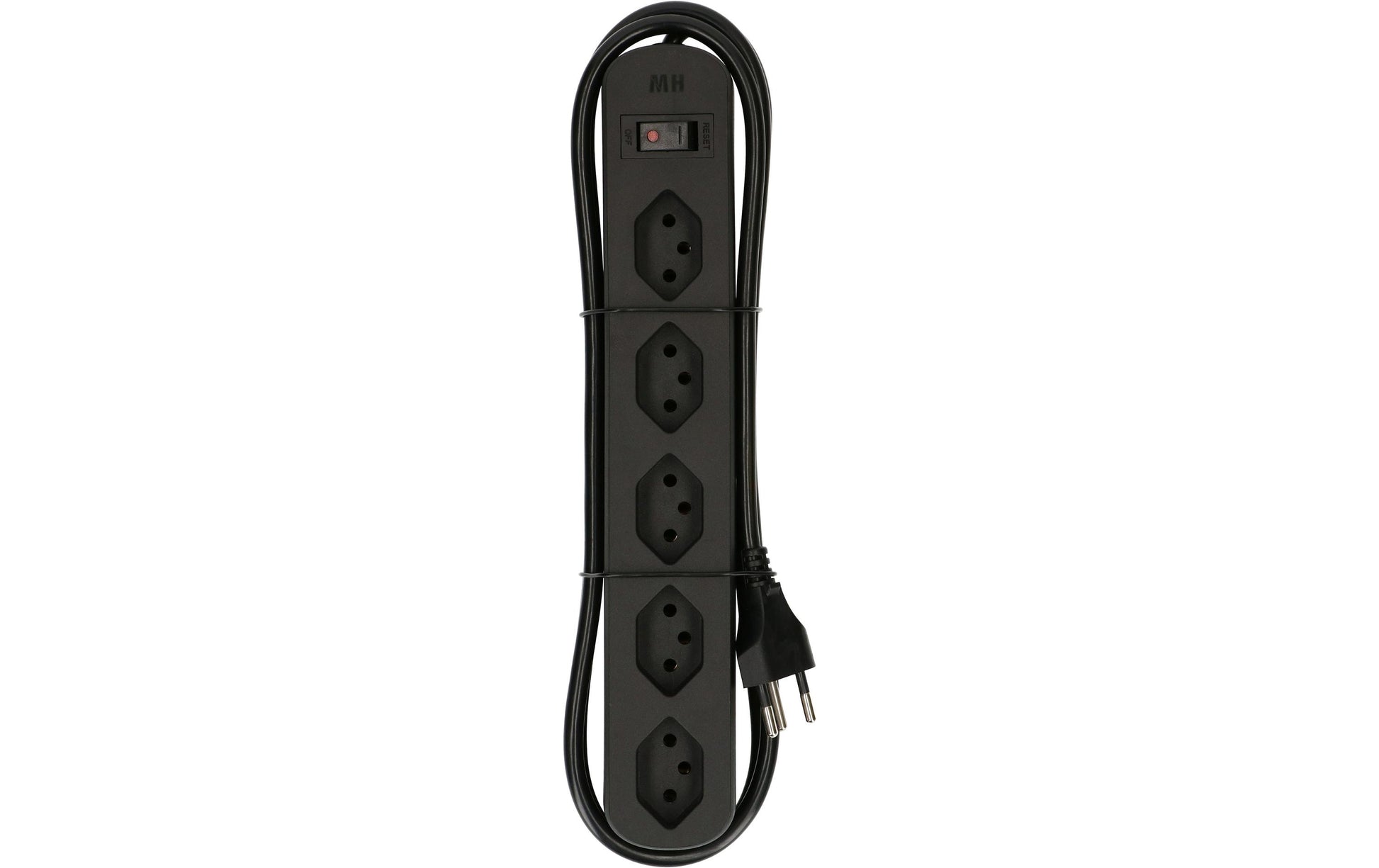 Max Hauri AG Max Hauri Basic-Line Steckdosenleiste, 5×T13, mit Schalter, 1,5 m, Überstromschutz, Eingang T12 – schwarz