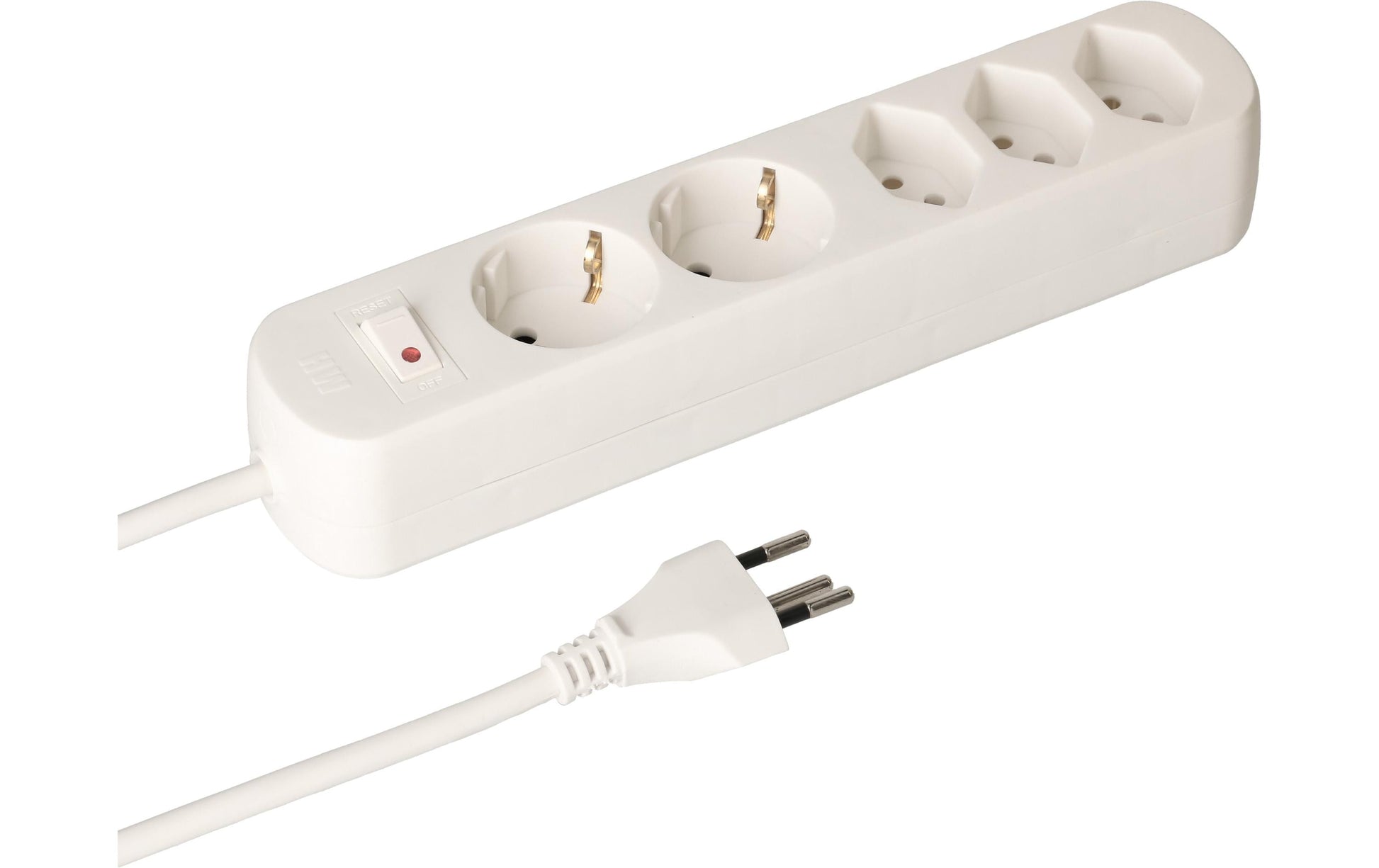 Max Hauri AG Max Hauri Basic-Line – Steckdosenleiste, 5× Schuko (Typ F), mit Schalter, 1,5 m, Stecker T12