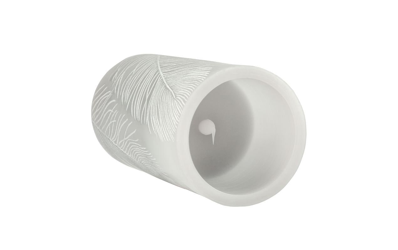 Pauleen LED-Wachskerze Cosy Feather – 2er Pack, Warmweiss, Timer, Flackernd, Grau/Weiss